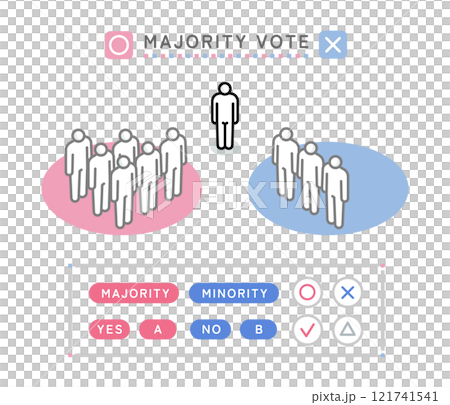 A simple design illustration showing majority vote 121741541