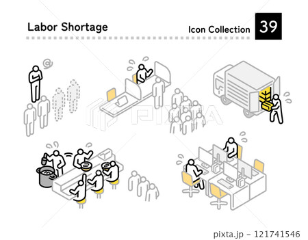 Various labor shortage patterns, illustration set Various labor shortage patterns, illustration set 121741546