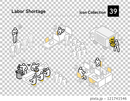 Various labor shortage patterns, illustration set Various labor shortage patterns, illustration set 121741546