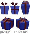 青いプレゼントのイラスト 121741850