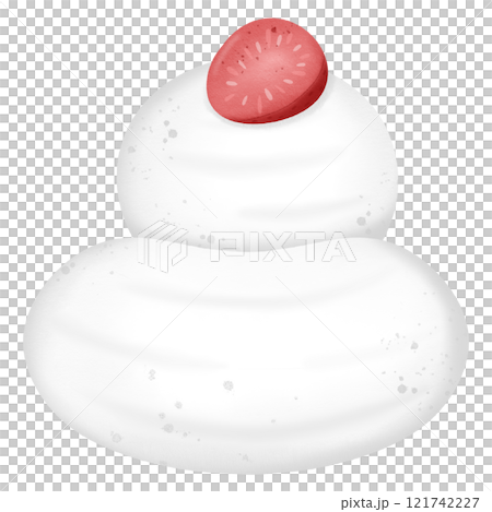 Whipped soft cream decorating berries hand drawn transparency illustration 121742227