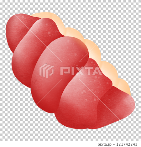 Red croissant and cream hand drawn transparency illustration Red croissant and cream hand drawn transparency illustration 121742243