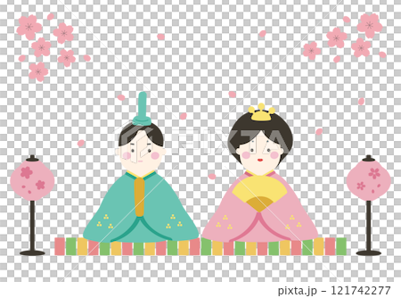 ひなまつり_かわいい_イラスト_雛人形_桃の節句01 121742277