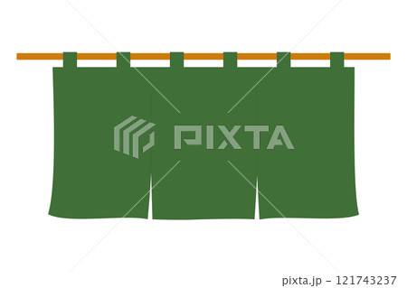 緑色ののれんのイラスト素材 [121743237] - PIXTA