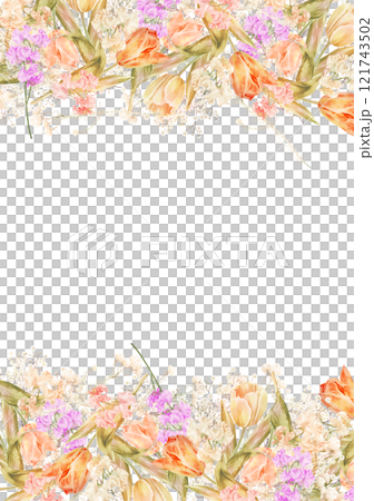Spring flower frame 121743502