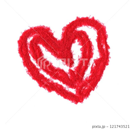 毛糸で出来たハート 毛糸で出来たハート 121743521