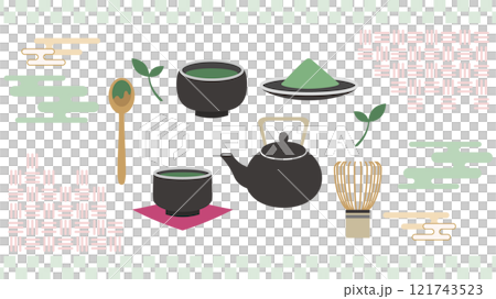 時尚抹茶插畫素材集 時尚抹茶插畫素材集 121743523