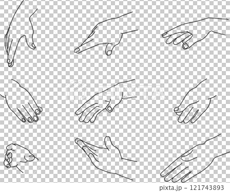 手をつなごうとするベクターイラストセット 121743893
