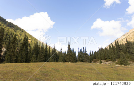 autumn view of Altyn Arashan area in Kyrgyzstan autumn view of Altyn Arashan area in Kyrgyzstan 121743929