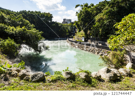 Beautiful view of Thermal Valley in Beitou, Taipei, Taiwan, Located beside Beitou Hot Spring Park. Thermal Valley in Beitou, Taipei, Taiwan. Beautiful view of Thermal Valley in Beitou, Taipei, Taiwan, Located beside Beitou Hot Spring Park. Thermal Valley in Beitou, Taipei, Taiwan. 121744447