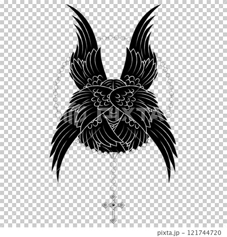 Praying hands with christian rosary 121744720