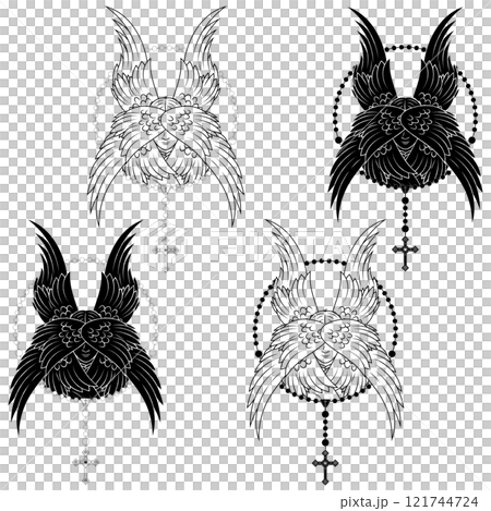 Praying hands with christian rosary 121744724