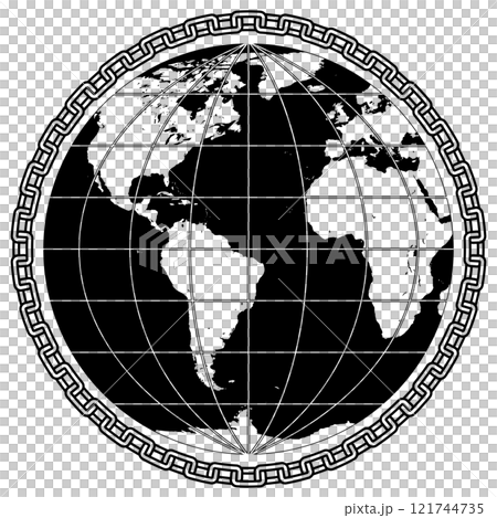 Planet earth surrounded by chains 121744735