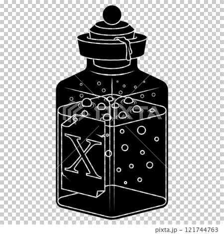 Glass bottle with poisonous substance with 121744763