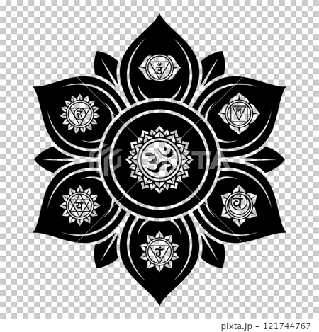 Lotus flower with chakras symbol Lotus flower with chakras symbol 121744767