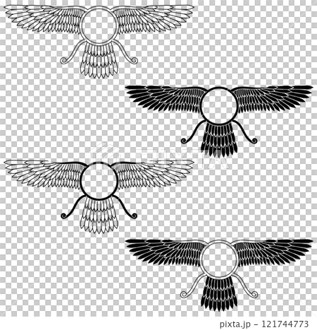 winged solar disk of the Zoroastrian religion winged solar disk of the Zoroastrian religion 121744773