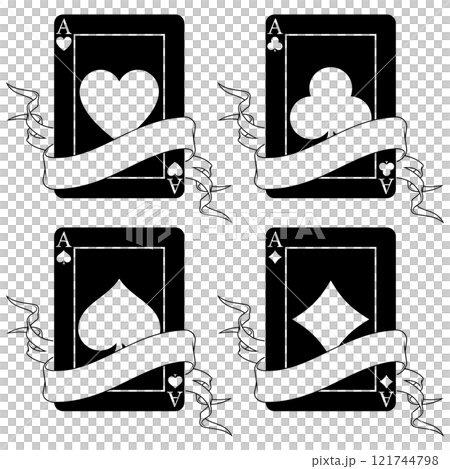 Poker cards surrounded by a ribbon Poker cards surrounded by a ribbon 121744798