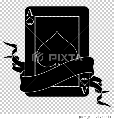 Poker cards surrounded by a ribbon 121744814