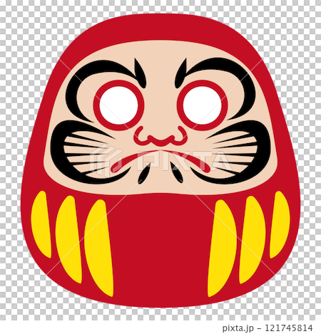 シンプルでフラット だるまのイラスト 文字入れ可能 白バック シンプルでフラット だるまのイラスト 文字入れ可能 白バック 121745814