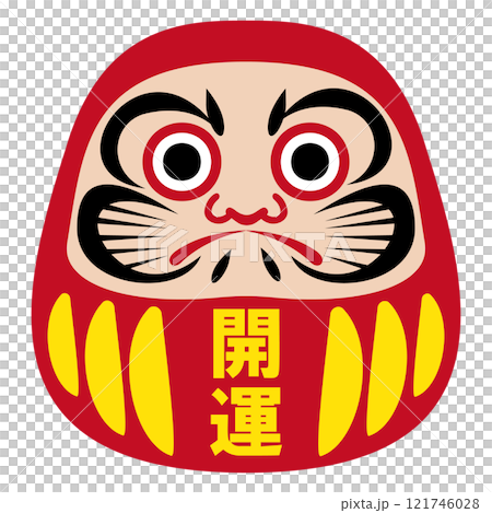 白色背景上簡單且平面的達摩插圖 121746028