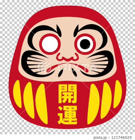 白色背景上簡單且平面的達摩插圖 121746029