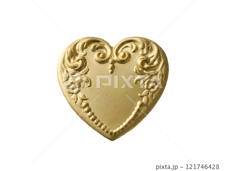 ハート型のオブジェクト　アンティーク　ゴールド 121746428