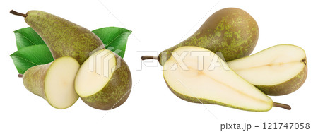 Green conference pear isolated on white background with full depth of field Green conference pear isolated on white background with full depth of field 121747058