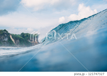 Picturesque view in Espraiado canyon with rocks and trees in Santa Catarina, Brazil. 121747327