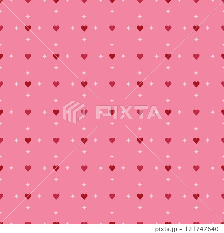 Valentines Day background. Love hearts icons seamless pattern. Abstract repeated texture. Red hearts symbols. Good choice for clothes prints. 121747640