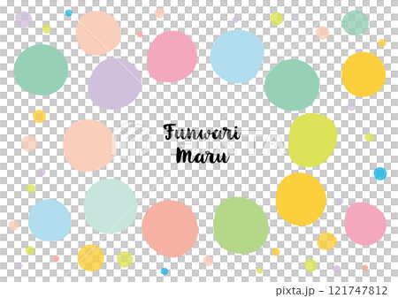 Colorful fluffy round polka dot background/frame material 121747812