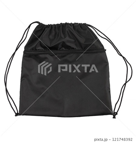 Black waterproof bag isolated on a white background. Black waterproof bag isolated on a white background. 121748392
