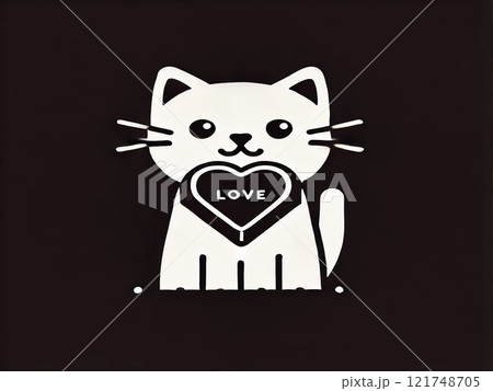 ハートを持った猫 121748705
