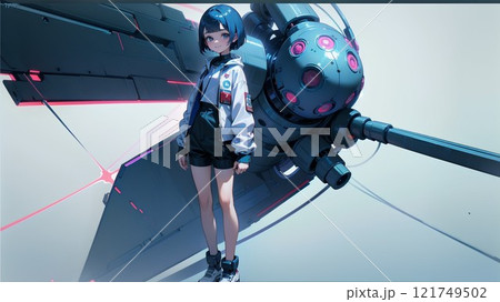 未来都市の女の子 121749502