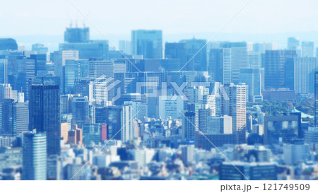 展望台から見た街並み　チルトシフト　ジオラマ 121749509