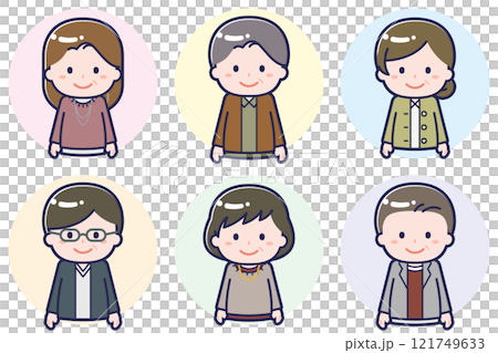 Various people set_smile_middle-aged 121749633