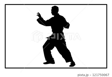 kungfu wushu tai chi silhouettes, Tai Chi Chuan man silhouette 121750067