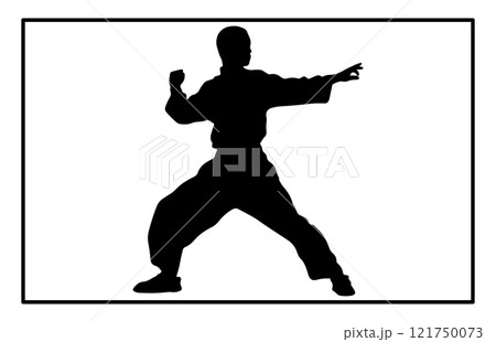 kungfu wushu tai chi silhouettes, Tai Chi Chuan man silhouette kungfu wushu tai chi silhouettes, Tai Chi Chuan man silhouette 121750073