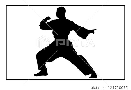 kungfu wushu tai chi silhouettes, Tai Chi Chuan man silhouette 121750075