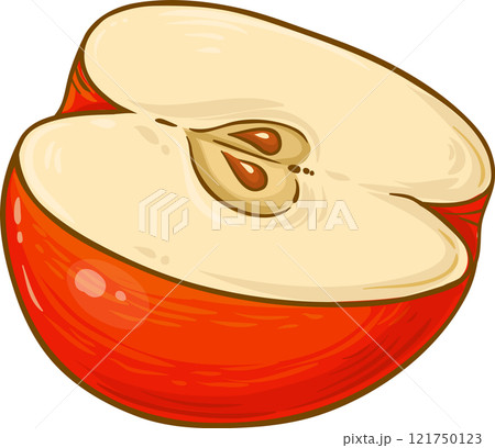 Apple Fruit Colored Detailed Illustration. 121750123