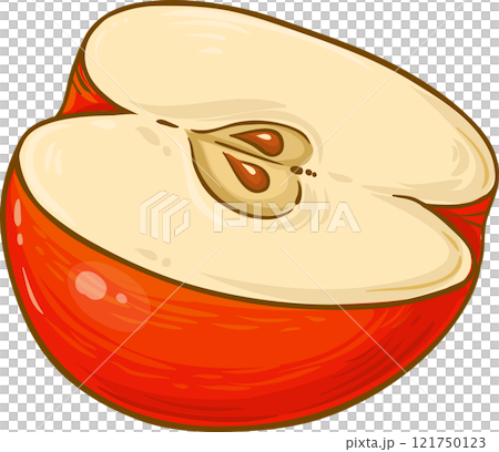 Apple Fruit Colored Detailed Illustration. 121750123