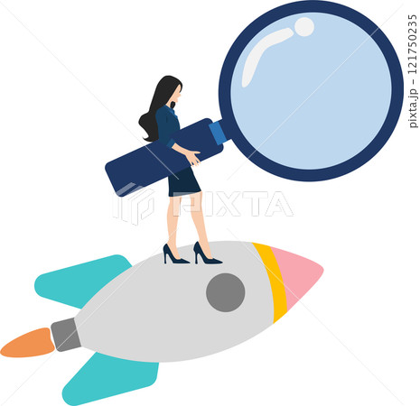 新規事業を始めるビジネスウーマンのイラスト 121750235