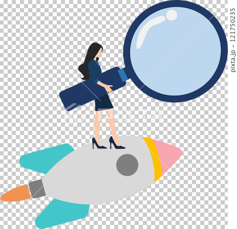 新規事業を始めるビジネスウーマンのイラスト 121750235