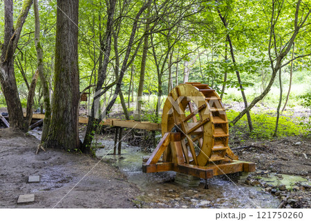 National park Muranska Planina, stream with a water mill wheel, Slovakia 121750260