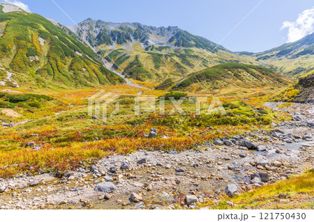 秋の立山黒部アルペンルート 紅葉の雷鳥沢 秋の立山黒部アルペンルート 紅葉の雷鳥沢 121750430