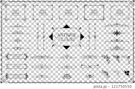 アンティークフレームセット_主線のみ 121750550