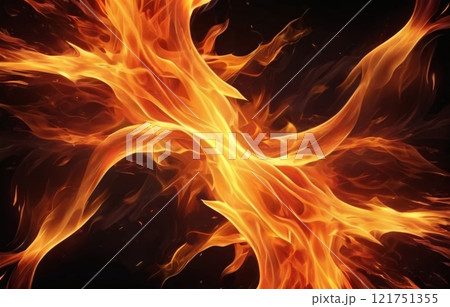 Fire flames on dark background. Fire flames on dark background. 121751355