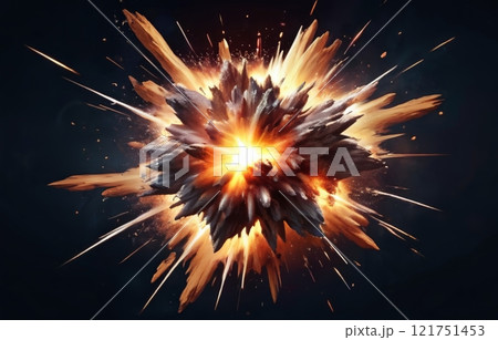 Illustration of explosion. 121751453
