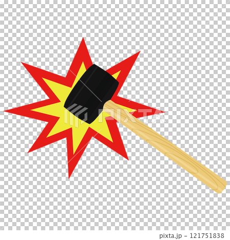 使用錘子進行破碎動作的插圖素材向量 121751838