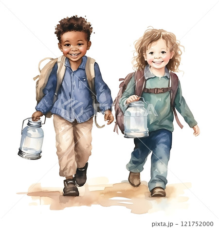 Children carrying water containers celebrating world water day 121752000