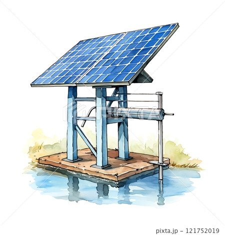 Solar panel powering a water pump for world water day Solar panel powering a water pump for world water day 121752019